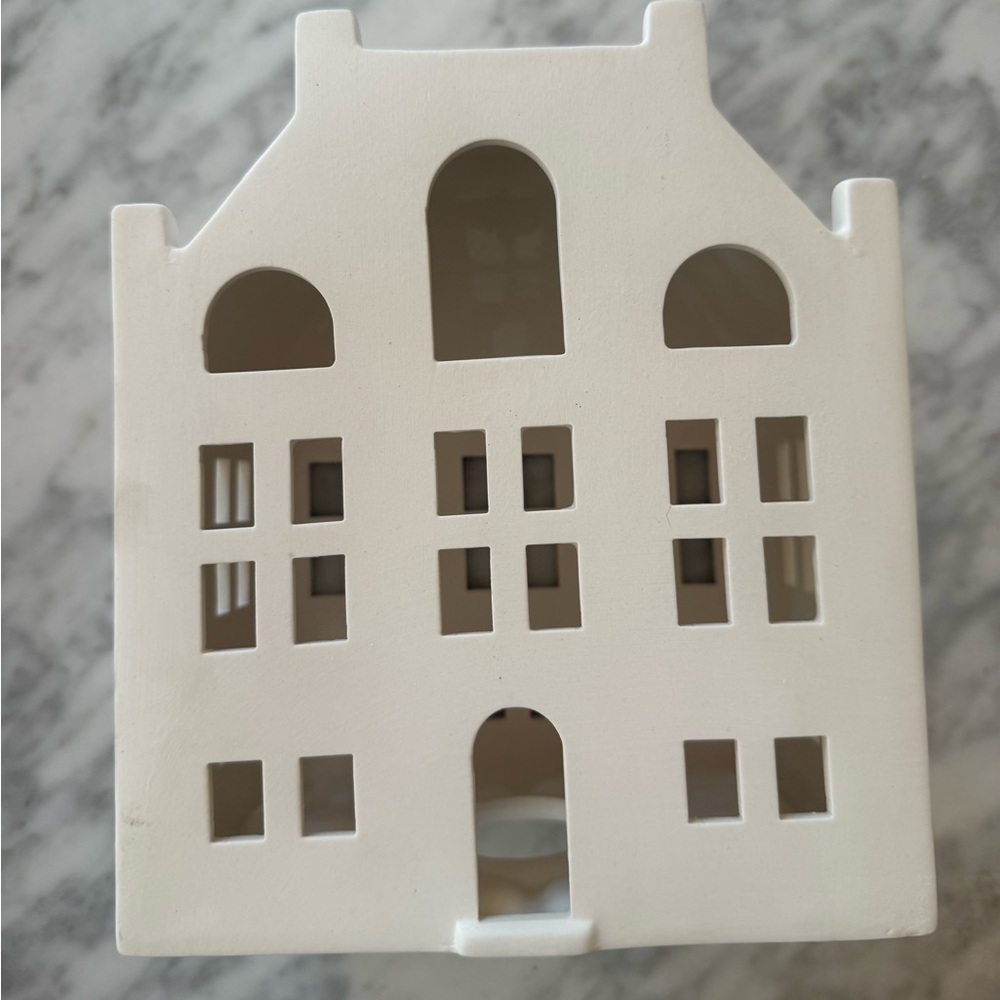 Crate&Barrel White Ceramic Wide Canal House - Picture 2 of 3